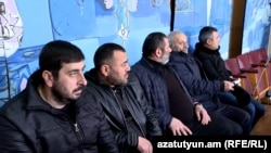Armenia - Parents of soldiers found dead at their military barracks attend a news conference in Yerevan, February 8, 2023.
