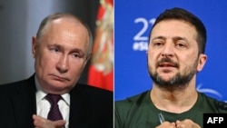 Орусиянын президенти Владимир Путин, Украинанын президенти Владимир Зеленский