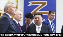 Піл час зустрічі керівників Північної Кореї і Росії, Кім Чен Ір та Володимир Путін. Амурська область, Росія, 13 вересня 2023 року