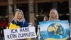 «Я не маю дому» – напис на плакаті, який тримає біженка з Краматорська на Донеччині під час акції в Німеччині, фото ілюстративне