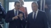 Premierul Poloniei, Mateusz Morawiecki (stânga) s-a aflat marți, 28 martie, la București. El s-a întâlnit cu premierul Nicolae Ciucă (dreapta), dar și cu președintele Klaus Iohannis.