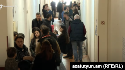 Armenia - Refugees from Nagorno Karabakh wait at a Karabakh office in Yerevan, October 18, 2023.