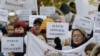 Protest al grefierilor care ai cerut plata salariilor restante câștigate retroactiv în justiție. 14 decembrie 2023. Fotografie de arhivă. 