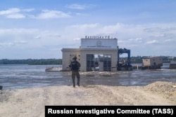 Каховская ГЭС после разрушения