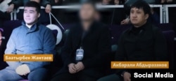 Баатырбек Жантаев жана Акбарали Абдыразаков Оштогу "Блэк Стар Бургердин" ачылышында.