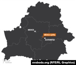 Месцазнаходжаньне вёскі Цэль на мапе Беларусі