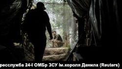 На позициях 24-й ОМБр под Часов Яром в июне