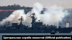 Крейсер «Москва» в окупованому Севастополі, архівне фото