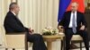 Russia - Russian President Vladimir Putin meets with Armenian Prime Minister Nikol Pashinian in his Novo-Ogaryovo residence outside Moscow, April 19, 2022.