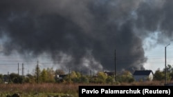 Дим після обстрілів на Львівщині, 10 жовтня 2022 року