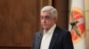 Armenia - Former President Serzh Sarkisian speaks at the headquarters of his Republican Party, Yerevan, April 14, 2025.