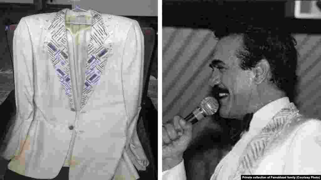 کت فریدون فرخزاد که مهرداد با خود به ایران برد. در آپارتمان فریدون فرخزاد علاوه بر کتاب‌، لباس‌های زیادی هم وجود داشت که به‌جز دو قلم،‌ بقیه را به خیریه بخشیدند.