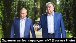 Ռուսաստանի նախագահ Վլադիմիր Պուտին և Տաջիկստանի նախագահ Էմոմալի Ռահմոն, արխիվ