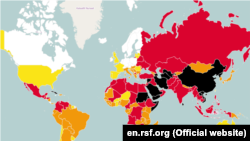 "Serhetsiz reportýorlar" guramasynyň metbugat azatlygy boýunça kartasy, 12-nji fewral, 2015. 