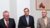 Armenia - OSCE Minsk Group Co-Chairs (from L to R) Igor Popov (Russia), Robert Bradtke (USA) and Bernard Fassier (France), Yereva,03Jul,2010