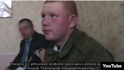 Armenia -- YouTube screengrab from Investigation Committee's channel showing Valery Permyakov questioned by Armenian investigators, Gyumri, 22Jan2015