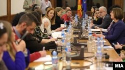 Претседателот на Собранието Талат Џафери на средба со новинарите