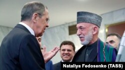 Сергей Лавров и бывший президент Афганистана Хамид Карзай, Москва, 28 мая 2019 года