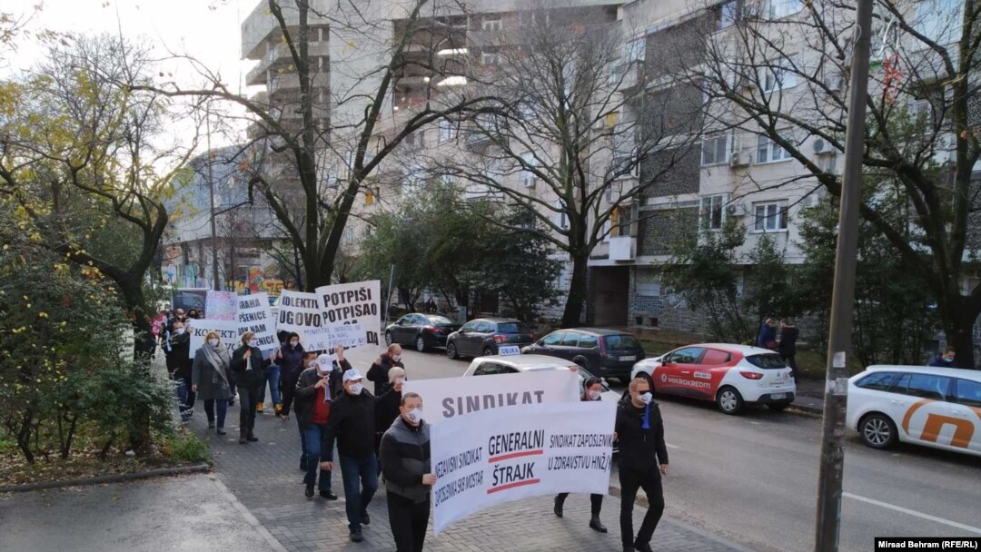 Protestna šetna zdravstvenih radnika u Mostaru