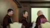 România - Judecătorii Curții Constituționale: Valer Dorneanu (centru), Cristian Deliorga (dreapta) și Gheorghe Stan (stânga)