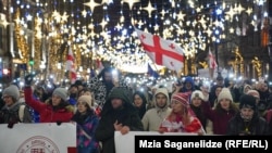 Протестное шествие на проспекте Руставели (иллюстративное фото)