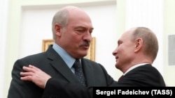 Архівне фото: Олександр Лукашенко та Володимир Путін, 29 грудня 2018 року