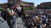 Armenia - Opposition leader Nikol Pashinian addresses supporters in Yerevan's Republic Square, 26 April 2018.