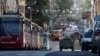 Бронетранспортер з російським прапором в Донецьку, 1 липня 2014 року