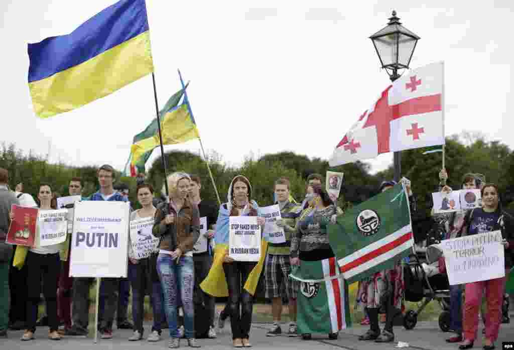 Протест у Відні проти візиту до Австрії президента Росії Володимира Путіна, 24 червня 2014 року