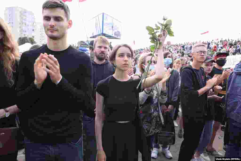 Біля станції метро «Пушкінська» в Мінську