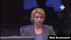 Svjedokinja Esma Palić na suđenju Zdravku Tolimiru u Haškom sudu, optuženom za zločine protiv čovječnosti, genocid i ratne zločine, 27. travanj 2011.