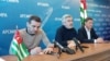 Слева направо: Гарри Кокая, Ахра Бжания, Гиви Кварчия