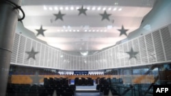 France - This inside of the European Court of Human Rights (ECHR) in Strasbourg, eastern France, on February 7, 2019.