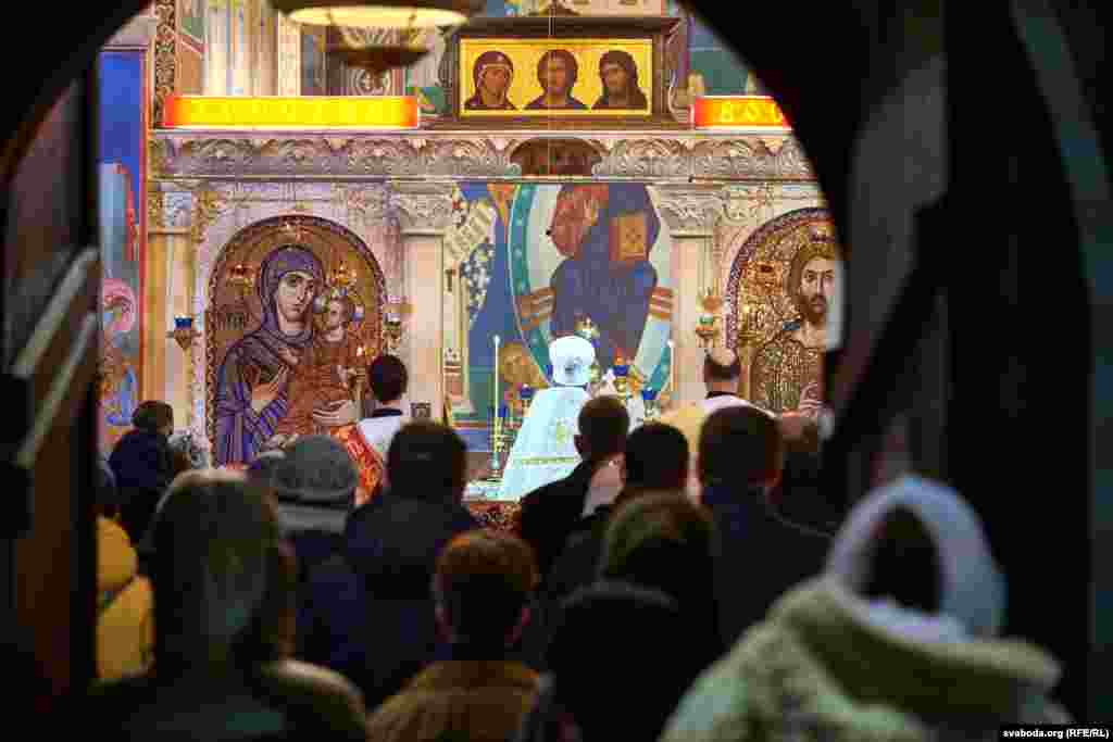 Велікодная служба ў найстаражытнейшай царкве Віцебска Дабравешчанскай.