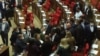 Armenia -- Pro-government and opposition deputies argue on the parliament floor, November 17, 2020.