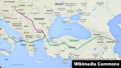 TANAP we TAP gaz gecirijileriniň çekilýän ugry