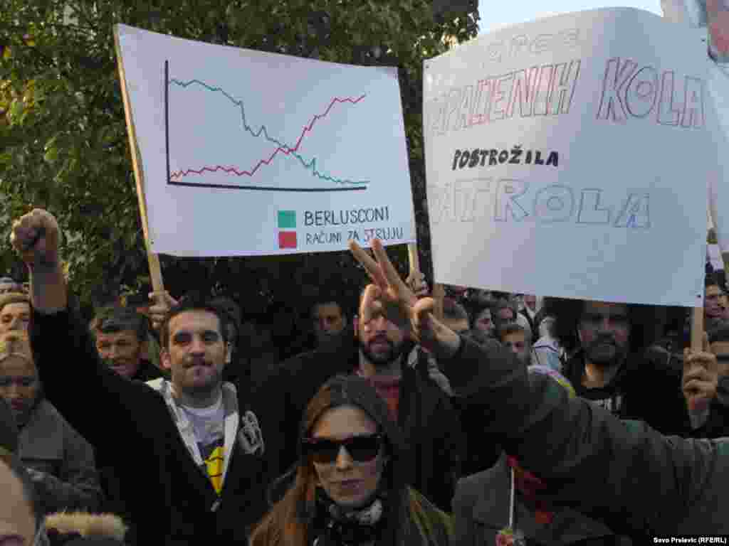 U Podgorici je nekoliko hiljada ljudi 21. januara 2012. protestovalo ispred zgrade crnogorske Vlade, zbog teškog socijalno-ekonomskog stanja u Crnoj Gori. Protest je organizovala Unija slobodnih sindikata, uz podršku Mreže za afirmaciju nevl