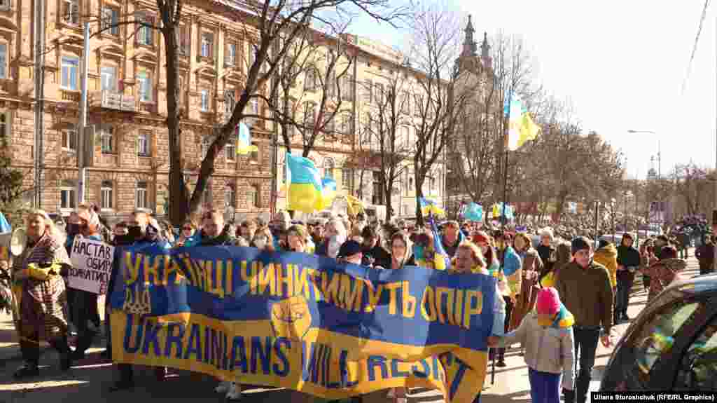 Гаслом маршу стала фраза – «Українці чинитимуть опір!»