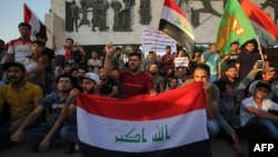 معترضان در میدان التحریر بغداد روز شنبه ۲۳ تیرماه