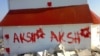 Grafiti na crkvi na Rumiji, avgusto 2012., foto: vijesti.me