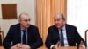 «Հայաստան» համահայկական հիմնադրամի տնօրեն Հայկակ Արշամյանն ու հիմնադրամի նախագահ, հիմնադրամի հոգաբարձուների խորհրդի նախագահ Արմեն Սարգսյանը, արխիվ