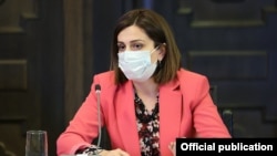 Armenia - Health Minister Anahit Avanesian speaks during a cabinet meeting in Yerevan, November 4, 2021.