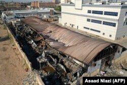 Efectele incendiului asupra spitalului din Nasiriya.