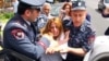 Armenia - Police forcibly remove Zaruhi Postanjian, an opposition mayoral candidate, from a campaign office of the ruling Republican Party in Yerevan, 14May2017.