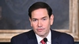 U.S. Secretary of State Marco Rubio speaks during a peace agreement signing ceremony between the Democratic Republic of Congo Foreign and Rwanda in Washington, June 27, 2025. 