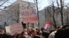 Ички иштер министринин отставкасын талап кылган Бишкектеги акциядан бир көрүнүш