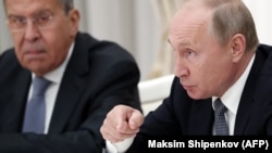 Ռուսաստանի ԱԳ նախարար Սերգեյ Լավրովը և նախագահ Վլադիմիր Պուտինը, արխիվ, Կրեմլ, Մոսկվա